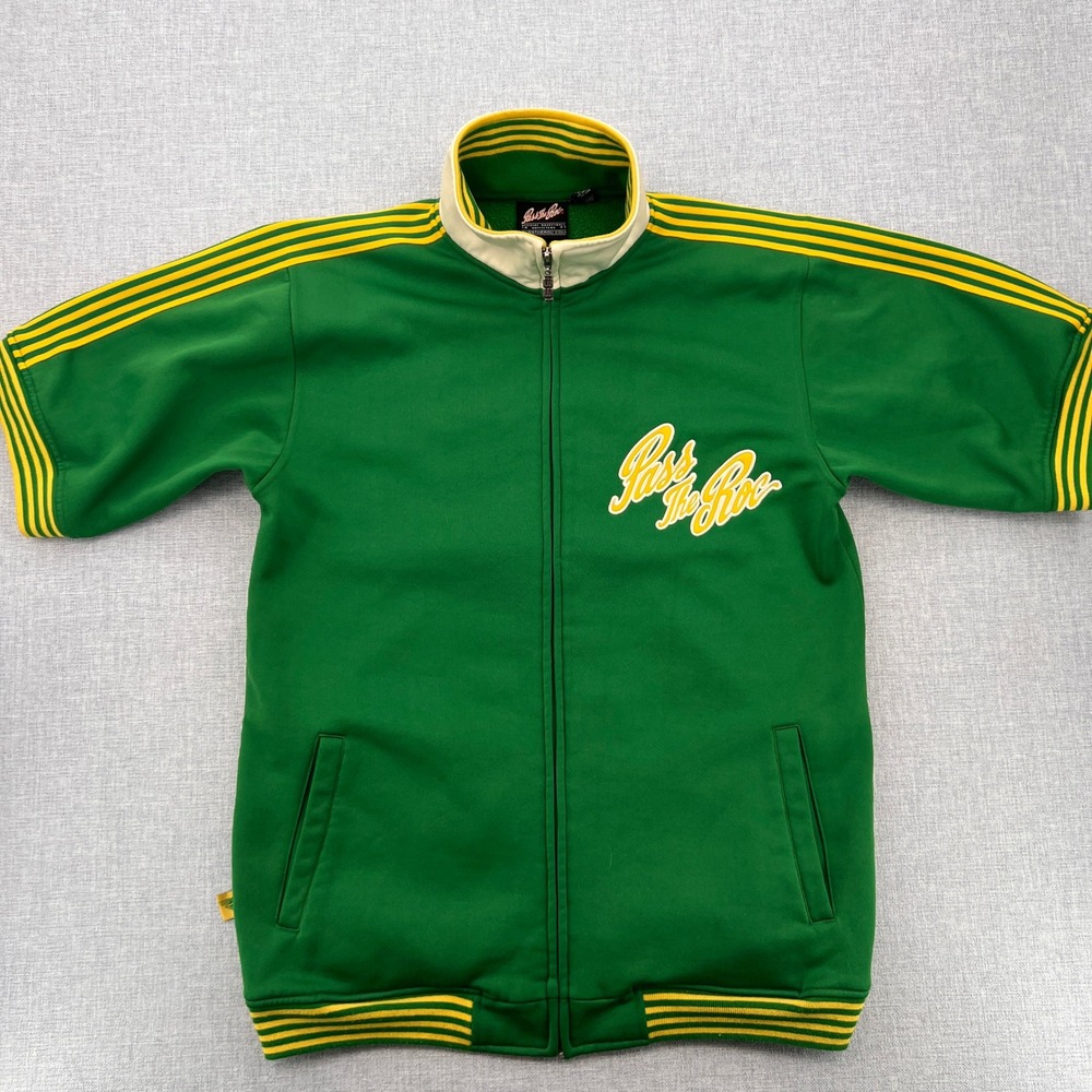 Pass The Roc Full Zip Track Jacket Basketball Warmup Men L Green Streetwear Y2K